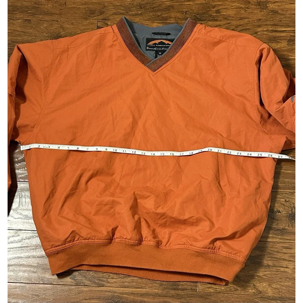Sun Mountain Dewpoint Pullover Jacket Men's Removable Sleeves Golf XL Orange